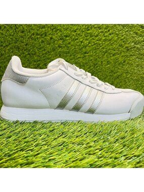 Adidas Originals Samoa Womens Size 9.5 White Silver Athletic Shoes Sneakers
